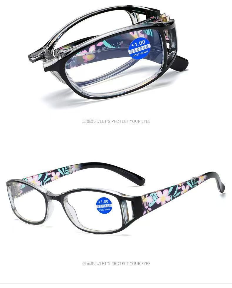 Portable foldable reading glasses for women, fashionable and elegant, ultra-light and comfortable, high-definition anti-blue light reading glasses for middle-aged and elderly people pic 15