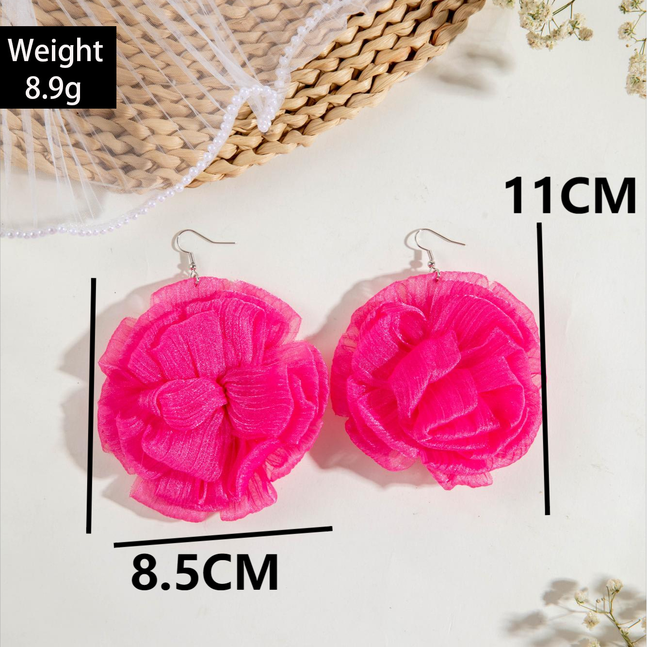 欧美跨境饰品时尚不规则立体花朵设计耳饰夸张彩色烤漆花瓣耳环详情36