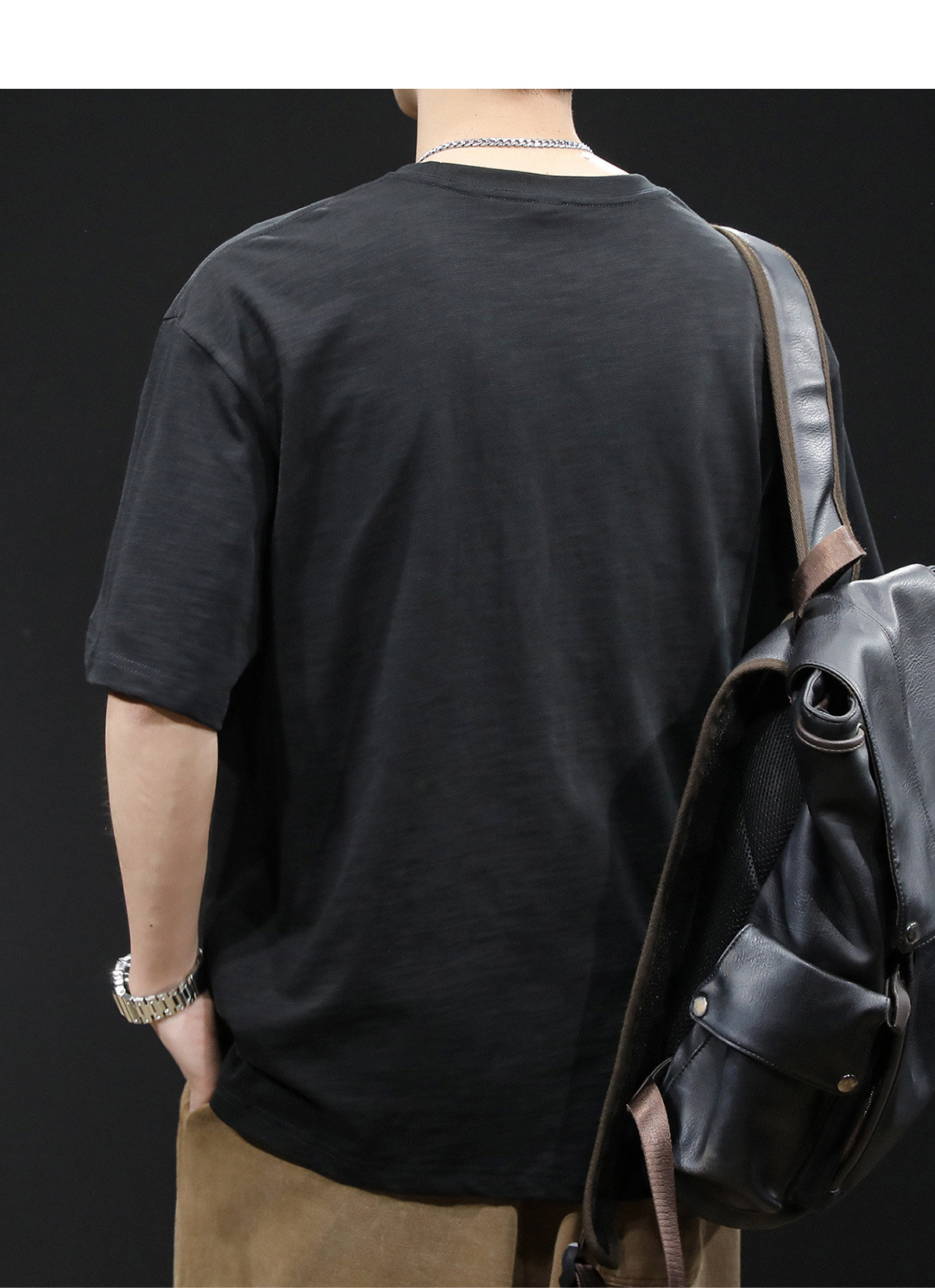 竹节纯棉短袖t恤男士夏季衣服2025新款半袖大码潮牌刺绣休闲体恤详情26