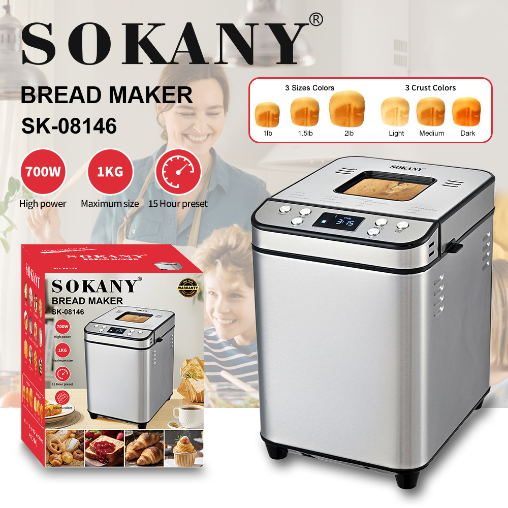 Cross-border SOKANY08146 BREAD machine, automatic intelligent toaster, breakfast bread baking machine, BREAD MAKER pic 2