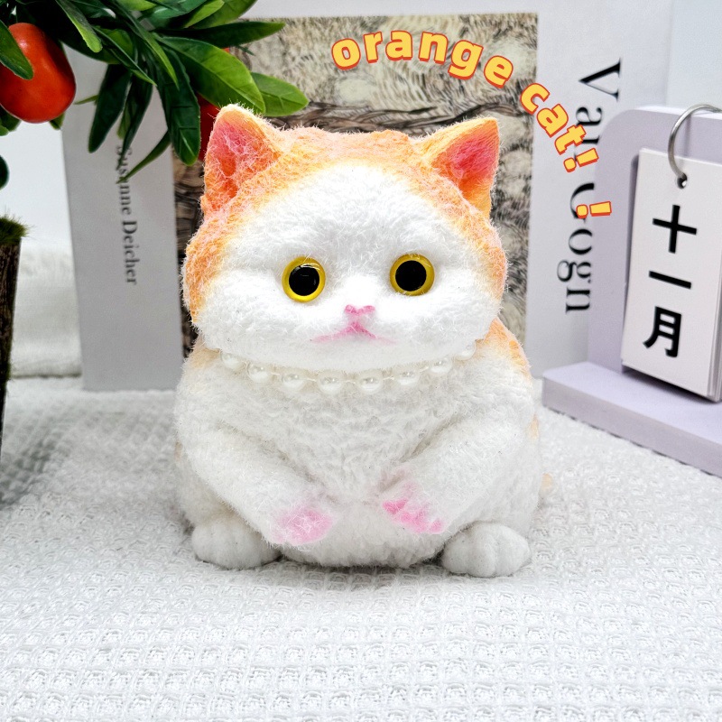 Xiaohongshu Cat Kneading Fun Hand-drawn Fat Cat Stress-relieving Toy DIY Creative Cute Realistic Plush Doll Cat Fun Doll pic 7