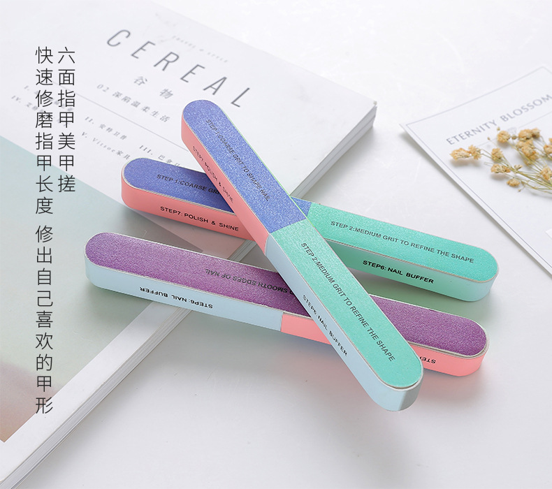 1586指甲锉打磨砂条六面抛光锉美甲工具指甲锉条双面磨指甲器详情2