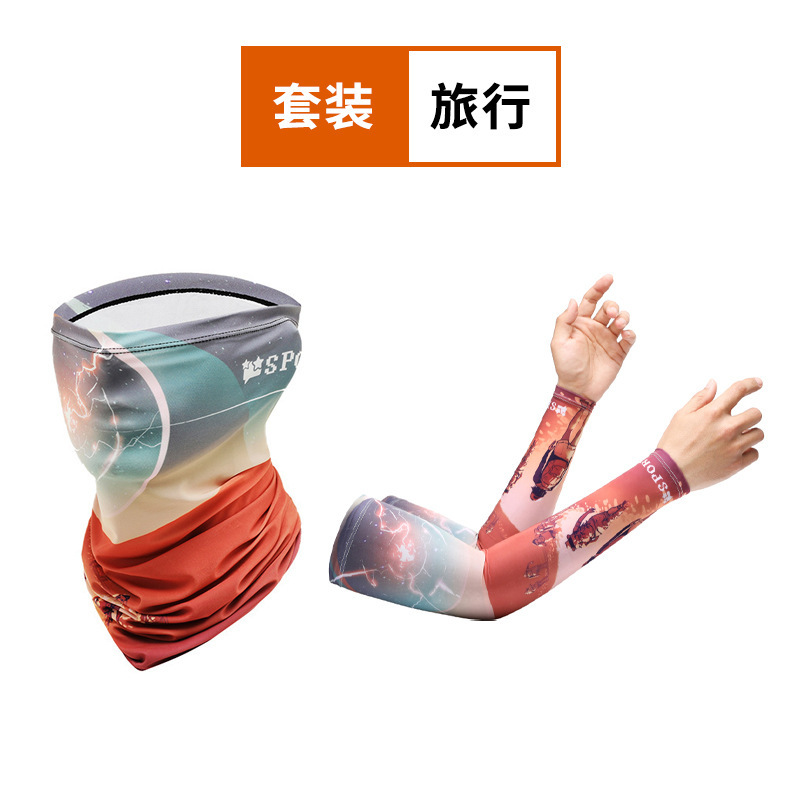 Sun-protective gloves, sleeves, ice sleeves, UV-resistant face towel sets, suitable for outdoor fishing, cycling, camping, elastic quick-drying for both men and women pic 11