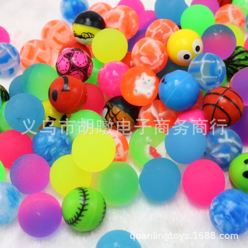 Wholesale of small solid bouncing toys for children, 27mm gashapon machine accessories, bouncing balls at street stalls pic 2