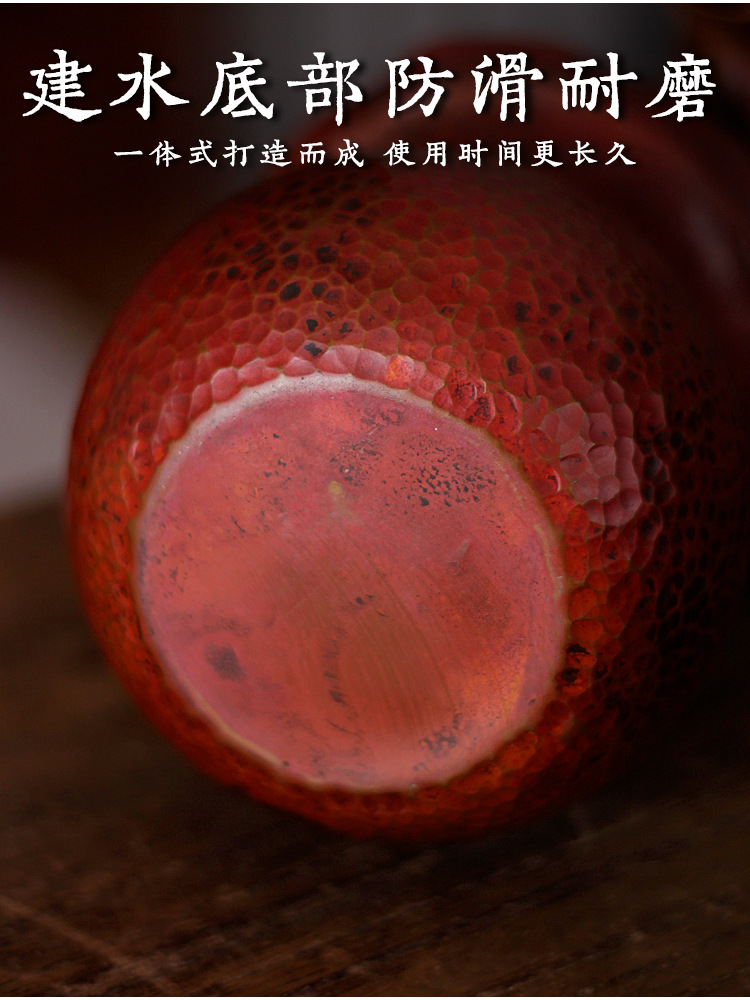 纯铜手工水盂笔洗茶洗刻花日式水盂笔洗茶渣桶加厚建水茶道零配件详情3
