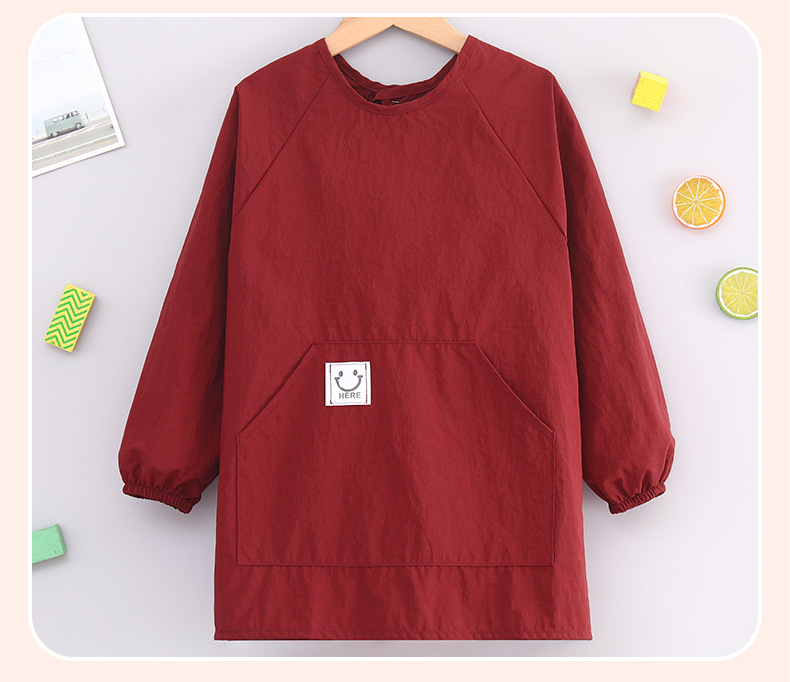 儿童罩衣防泼水长袖围裙耐脏餐饮幼儿园吃饭反穿衣小学生画画衣详情25