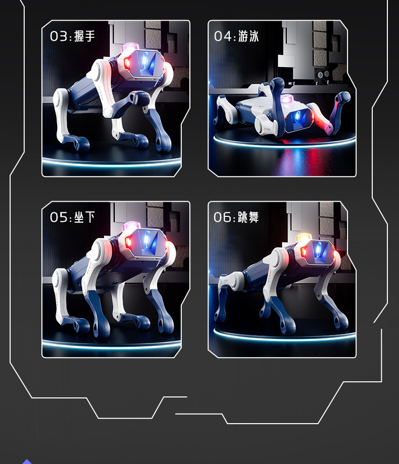新款AI智能机器狗遥控机械狗科教编程语音握手男孩益智四足电玩具详情12