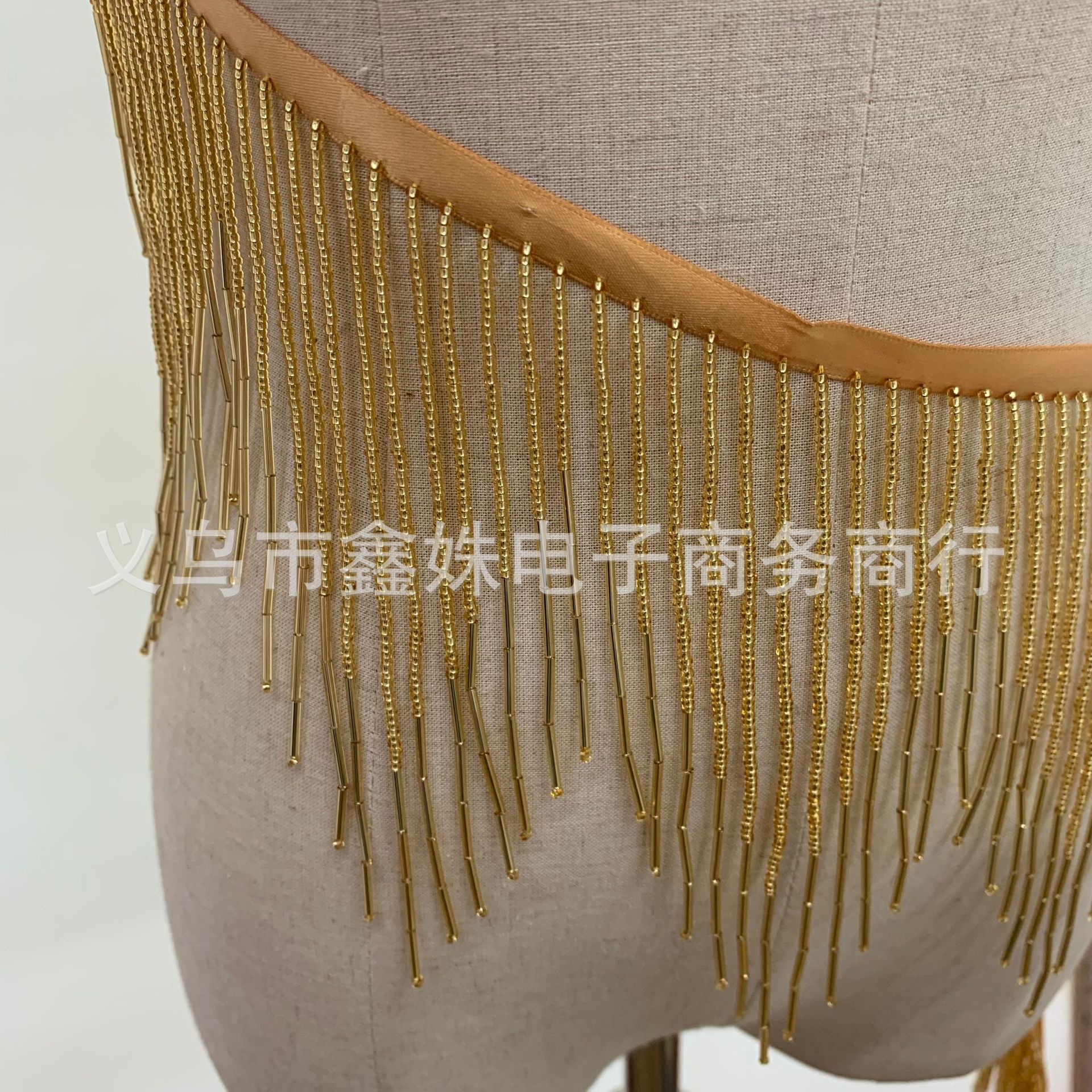 Glass tube, two-color lace, beaded, dance costume, tassel beads, clothing accessories and accessories pic 4