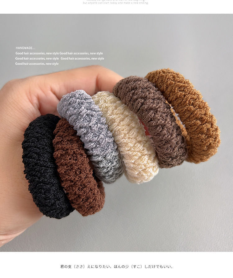 升级版加宽加厚发圈皮筋女提花纹路高弹力耐用头绳时尚马尾发绳详情11