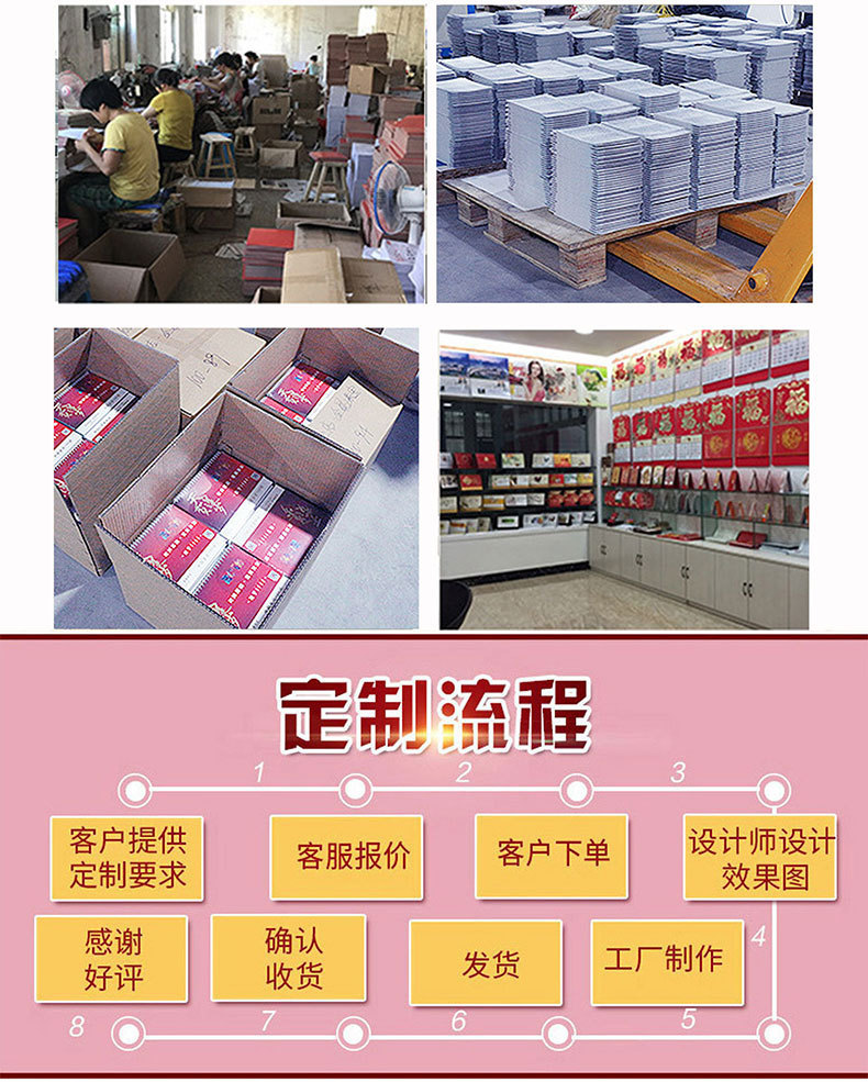 舟舟月历2027羊年福牌正六开中国红烫金艺术吊牌触感金雕吊牌挂历详情10