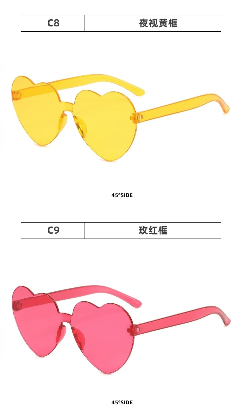 新款跨境儿童爱心太阳镜个性可爱糖果色桃心眼镜生日出游防晒墨镜详情16