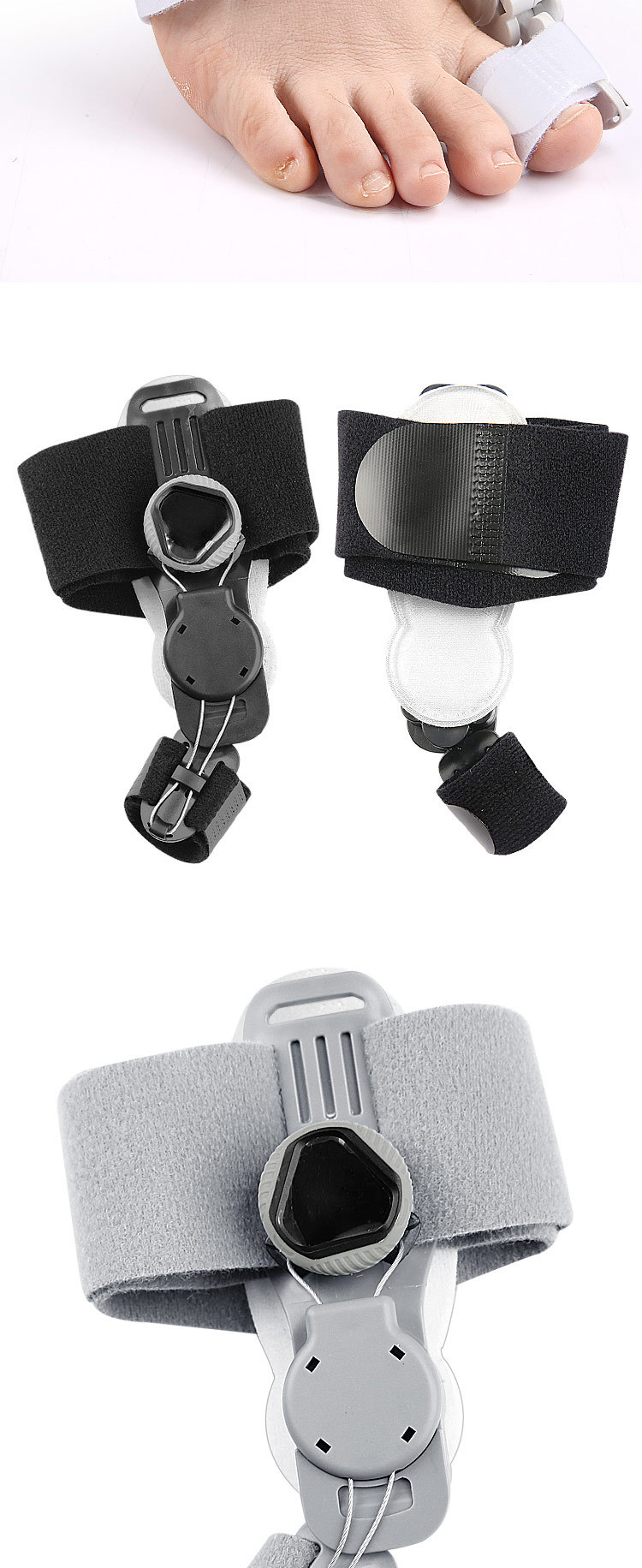 Thumb eversion orthosis, big foot bone protrusion overlapping toe separator, day and night adjustable knob orthosis pic 9