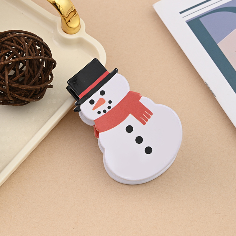 圣诞风发夹新款PVC印花圣诞节抓夹雪人圣诞老人可爱节日氛围头饰详情10