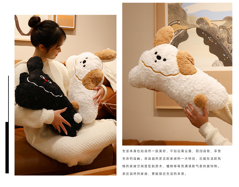 Creative Dudu dog throw pillows, cute puppy plush toys, sofa cushions, soothing dolls, living room decoration gifts pic 8