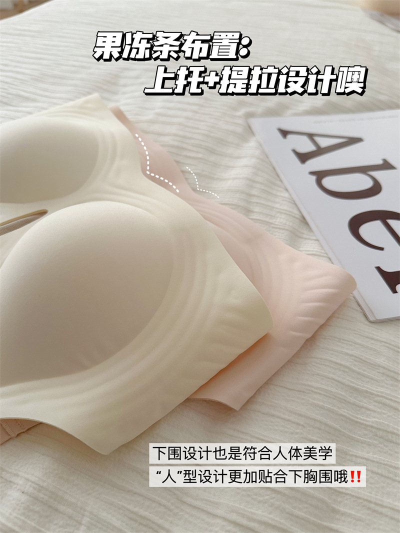 奶皮漫画胸 无痕内衣女大胸显小胸聚拢收副乳防垂果冻提拉文胸罩详情9