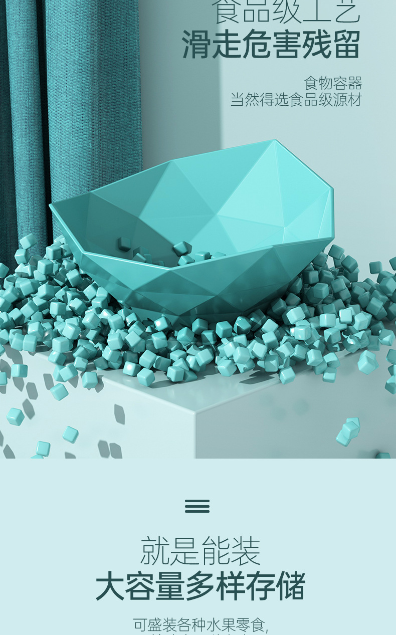 家用水果盘客厅茶几创意果盆塑料网红糖果盘现代干果盘零食盘果篮详情11