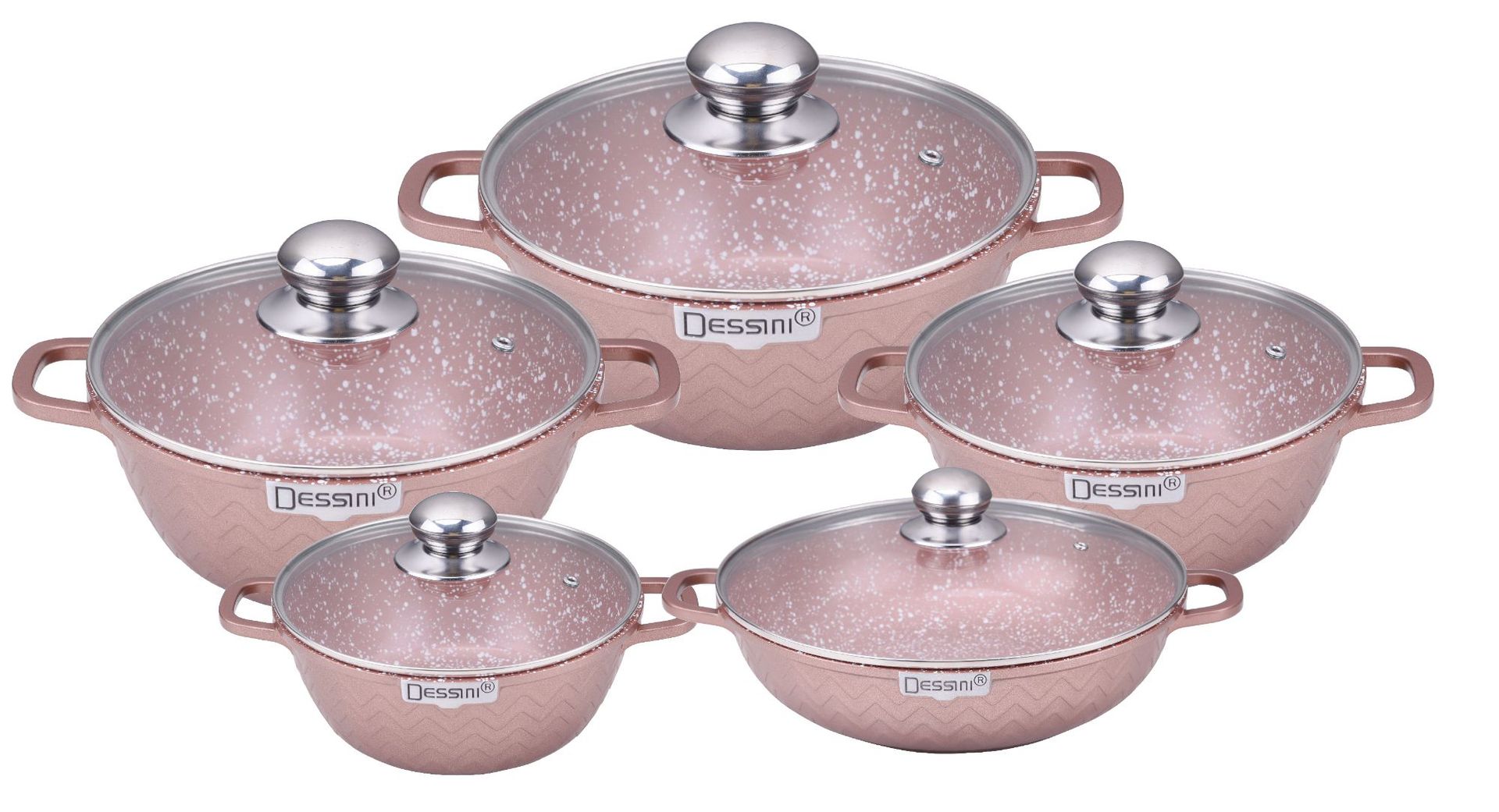 cookware dessini10pcs Non-stick Pan Set, Aluminum Pan set, tourmaline die-cast aluminum pan set pic 2