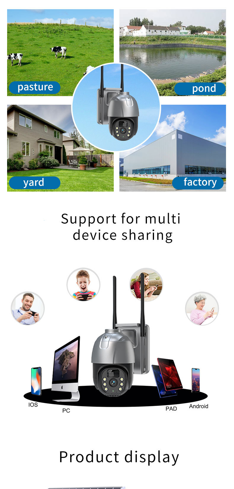 4G home solar camera, high-definition outdoor camera, network wifi wireless, low-power battery monitor pic 9
