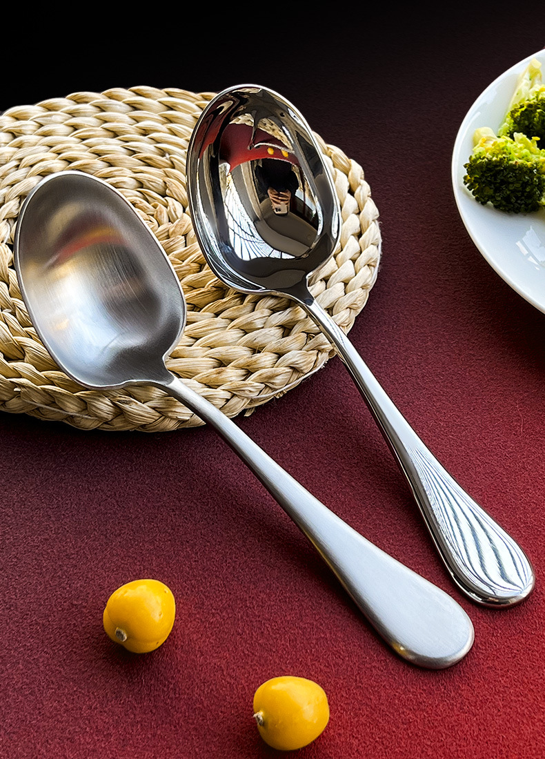 不锈钢勺子304材质大汤勺加深勺头餐厅家用高端勺子不锈钢高颜值详情3