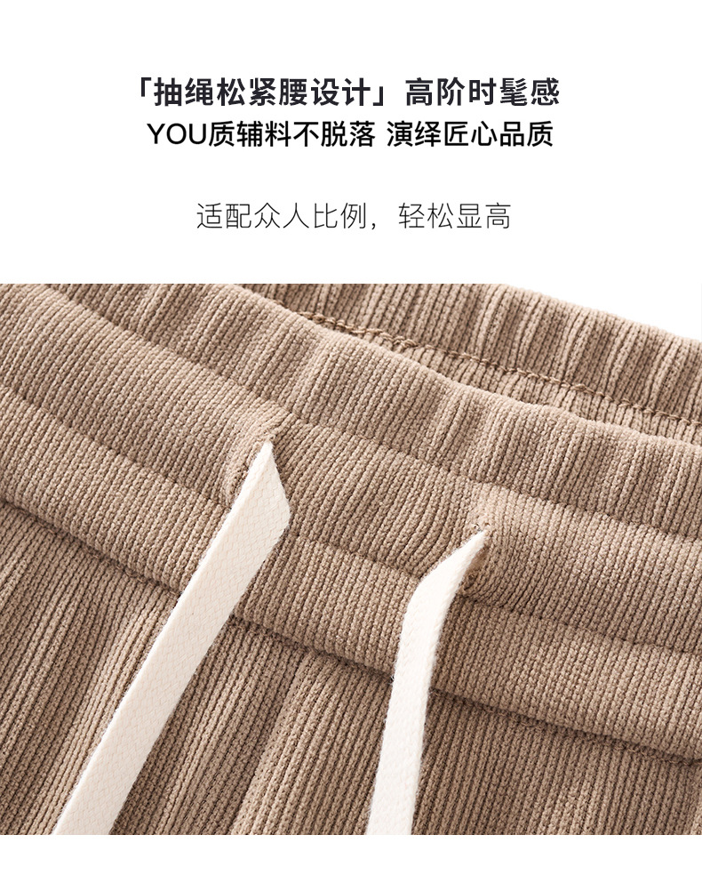 欧棉绒窄版阔腿裤女秋冬2025新款休闲高腰显宽松瘦垂感款式直筒裤详情18