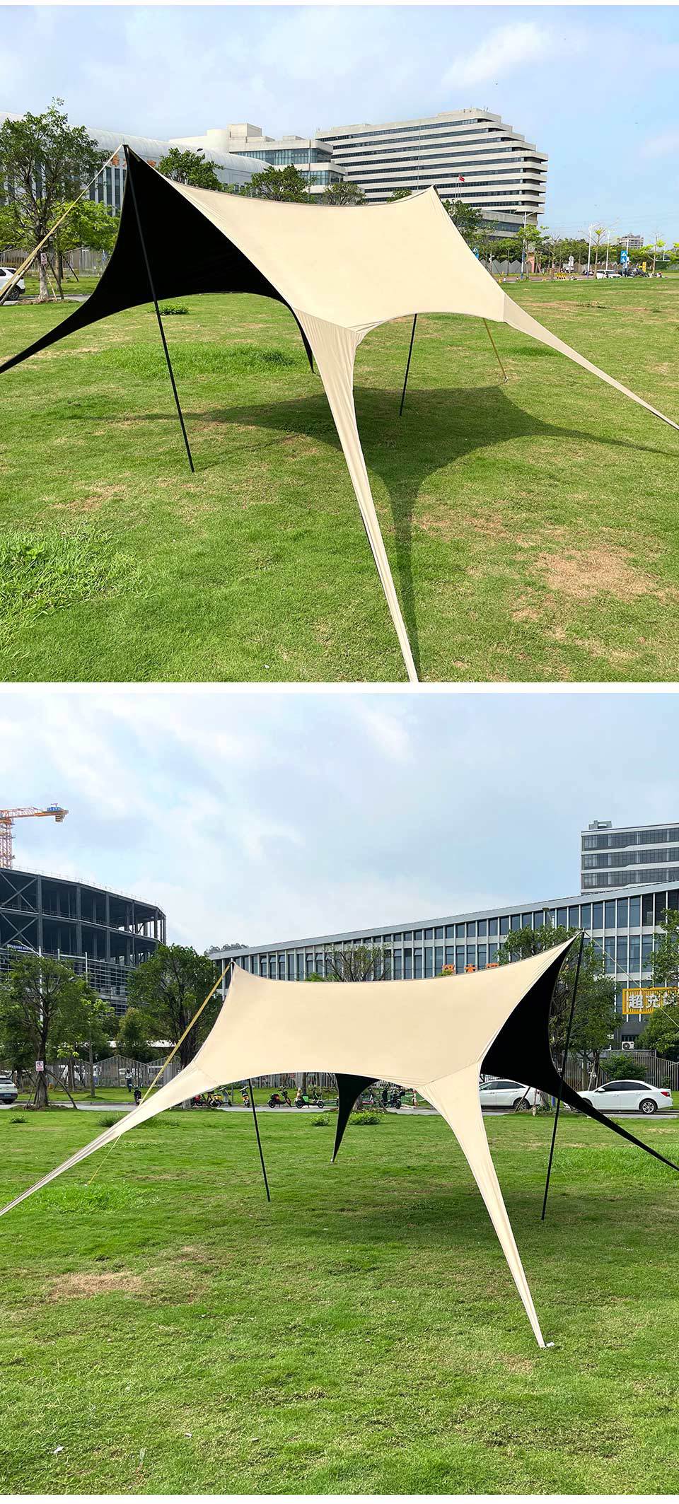 Dovetail canopy tent for outdoor lazy camping, no need to build a rain and sun protection camping sunshade, with thick black rubber canopy pic 31