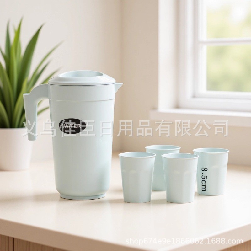 跨境冷水壶水壶果汁壶扎壶亚克力餐厅耐热透明凉水壶高颜值塑料壶详情1