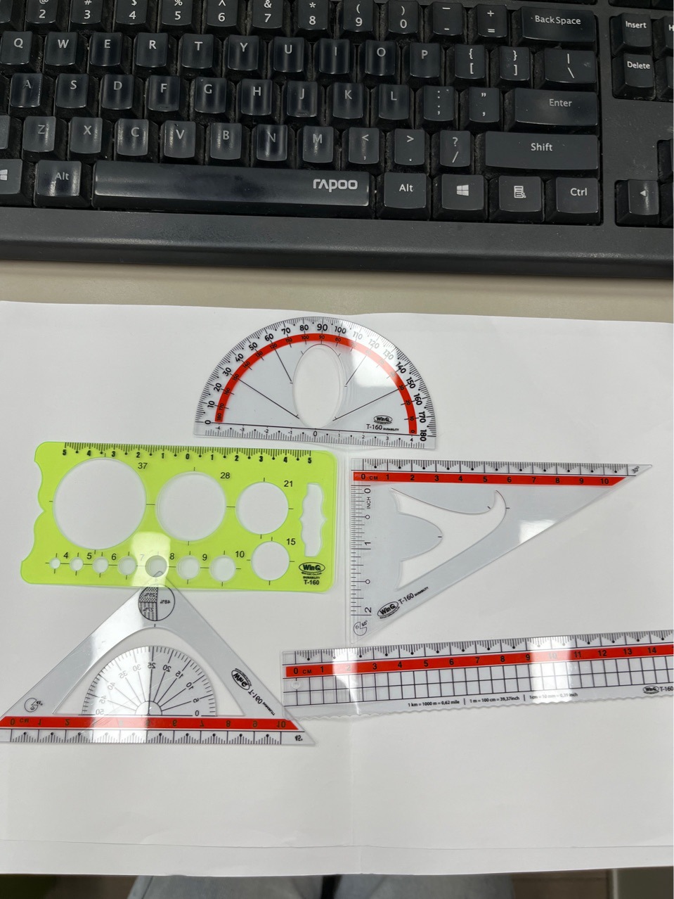 Direct sales of PS material ruler five-piece set from the manufacturer pic 2