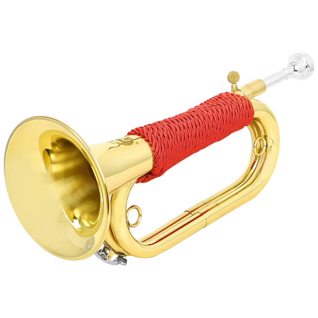 The red woven handle of the foreign trade big step, the Spanish army bugle, the Young Pioneers bugle, the brass charge bugle, and the Youth Bugle horn pic 9