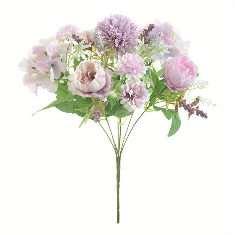 7叉组合花 仿真花小把束绢花绣球花组合绢花手捧花束家居装饰批发详情5