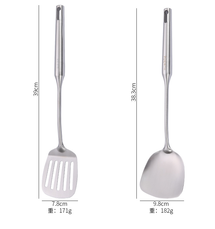 304不锈钢厨具加厚厨房工具家用锅铲漏勺汤勺煎铲面捞烹饪用具详情8