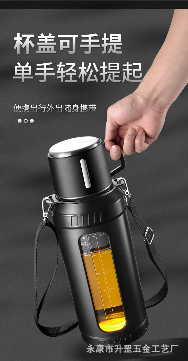 塑玻大容量玻璃杯耐高温泡茶杯2000ml便携防摔保温水杯子带盖批发详情4