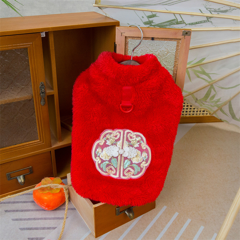 24秋冬新款狗狗可牵引国风绒衣泰迪比熊小型犬猫咪宠物衣服现货详情15