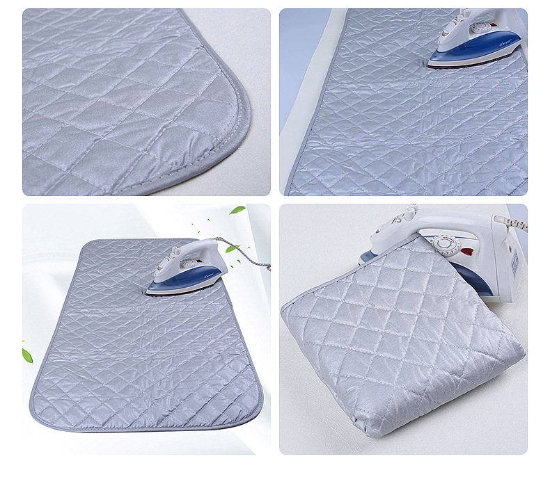 Thickened cotton silver-coated ironing board, household foldable portable ironing board, travel hotel dormitory desktop ironing pad pic 14