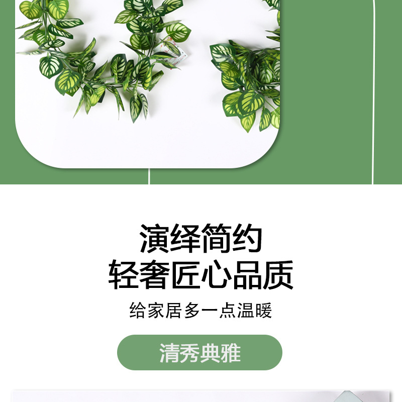 仿真藤条葡萄叶植物叶藤蔓假植物藤绿植人造壁批发壁挂葡萄藤挂墙详情6