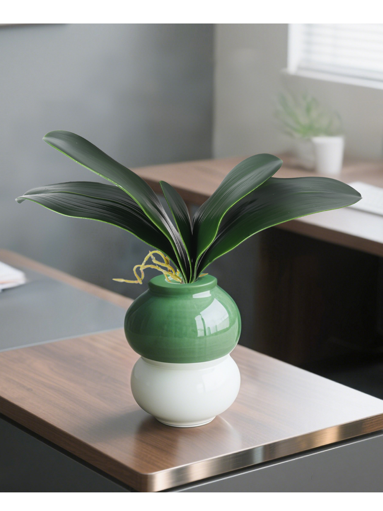 仿真蝴蝶兰叶手感软胶PU君子兰叶高档EVA蝴蝶兰叶丝网花配件插花详情8