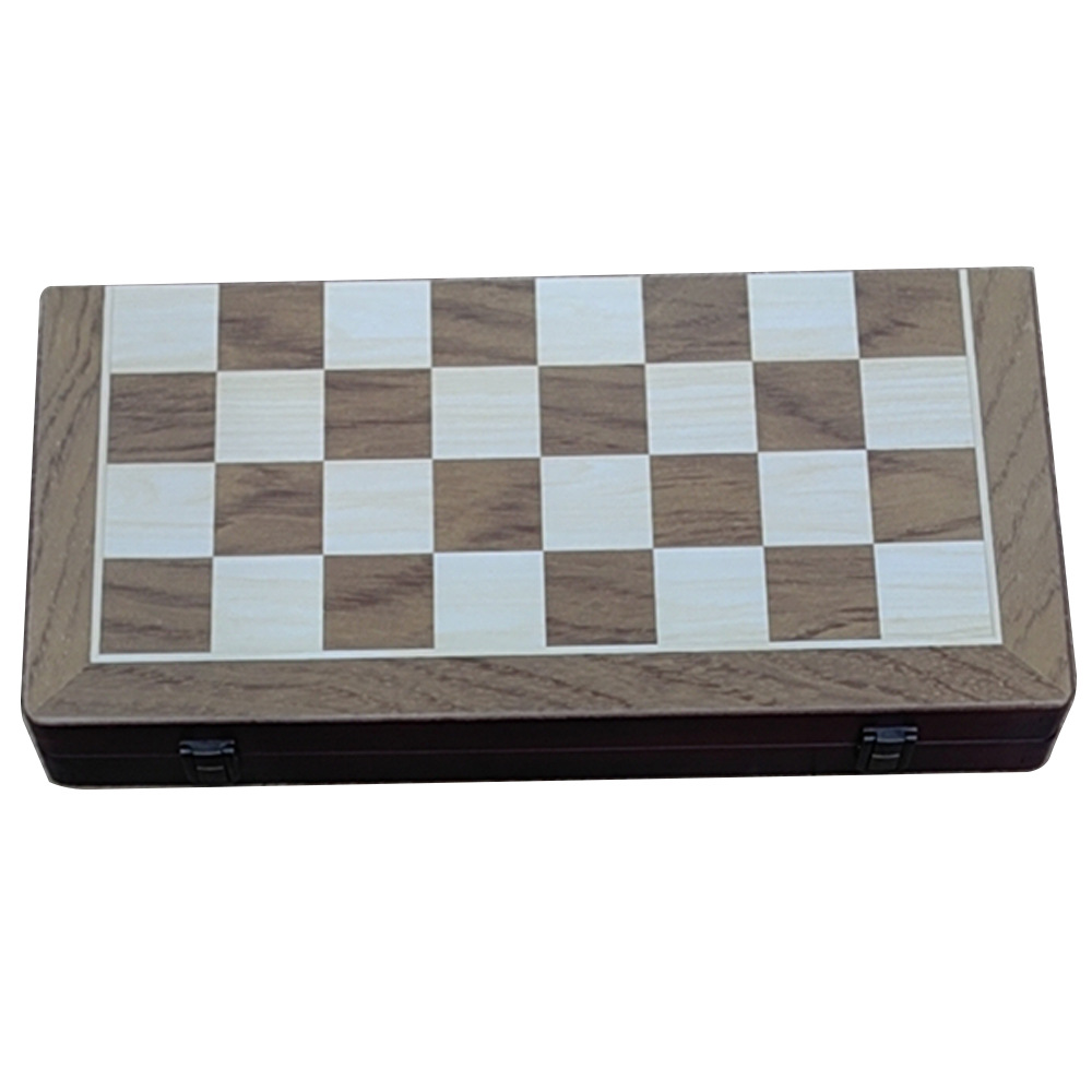 Two-in-one international chess checkers wooden board game toys with double back, non-magnetic for export pic 12
