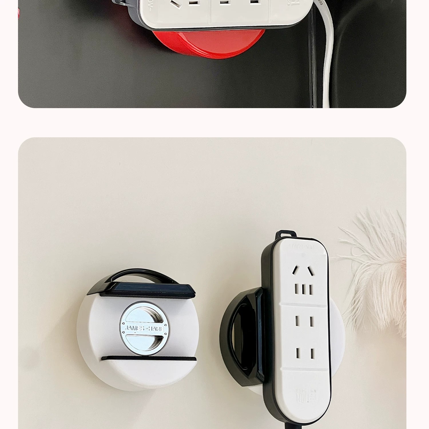 Power strip fixator, wall-mounted suction cup, wall-mounted socket storage wonder, household power strip and cable management rack pic 25
