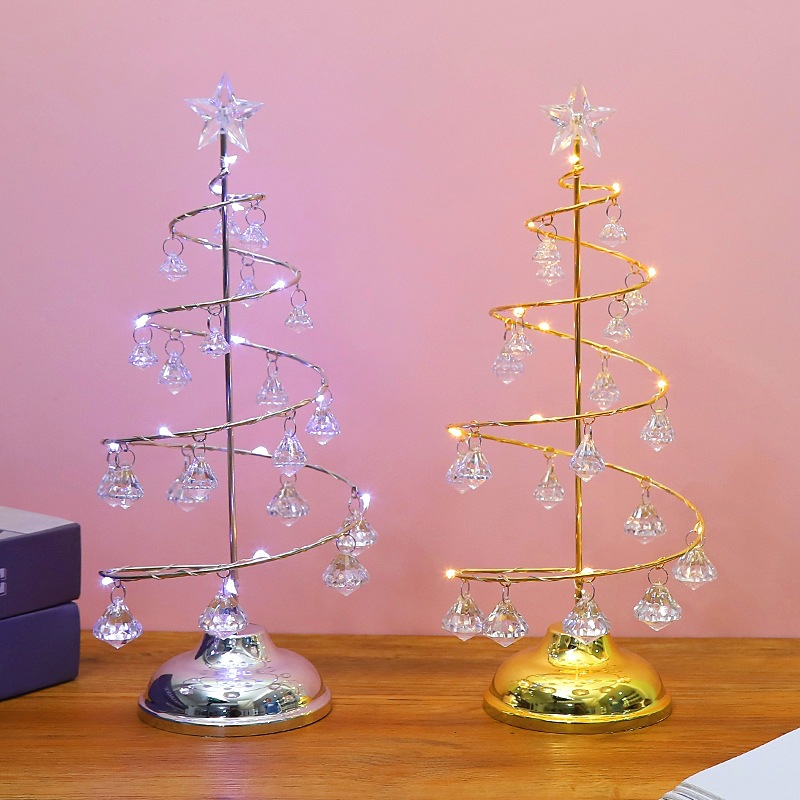 Christmas decorations, gifts, electroplated ironwork trees, LED illuminated crystal Christmas trees, crystal display stands, ornaments, night lights pic 21