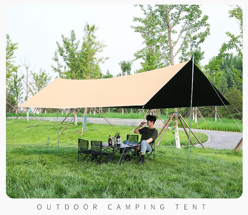 黑胶天幕帐篷户外便携式大号露营装备野营野餐防晒蝶形遮阳棚厂家详情21