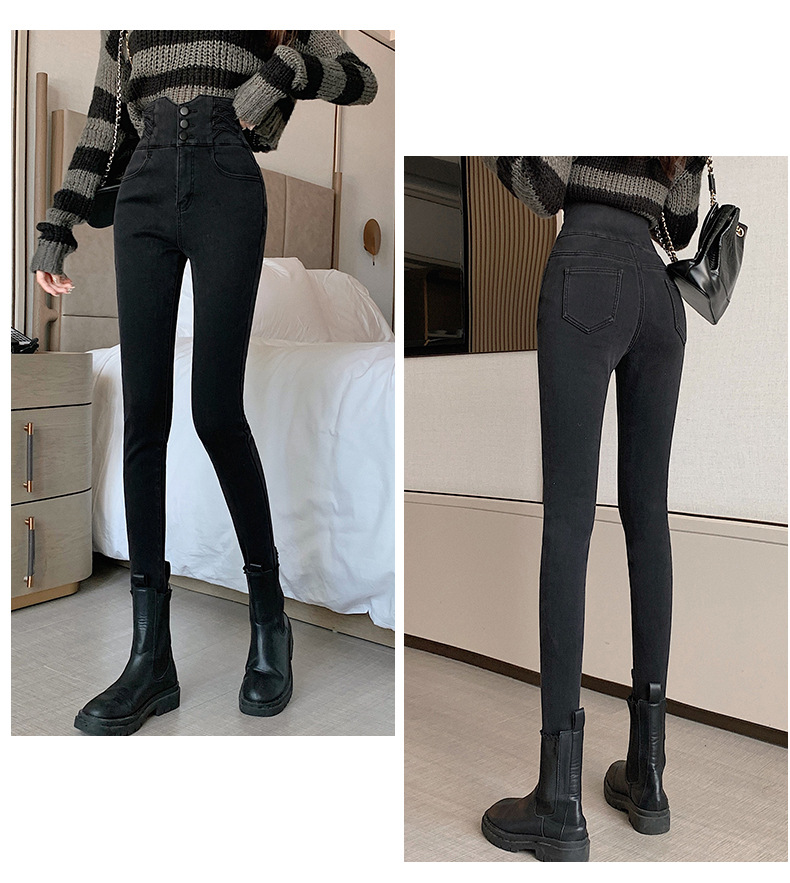 High-waisted jeans for women, new autumn and winter styles, skinny skinny pants, tight-fitting pencil pants, belt-cinching and hip-lifting long pants, trendy pic 26