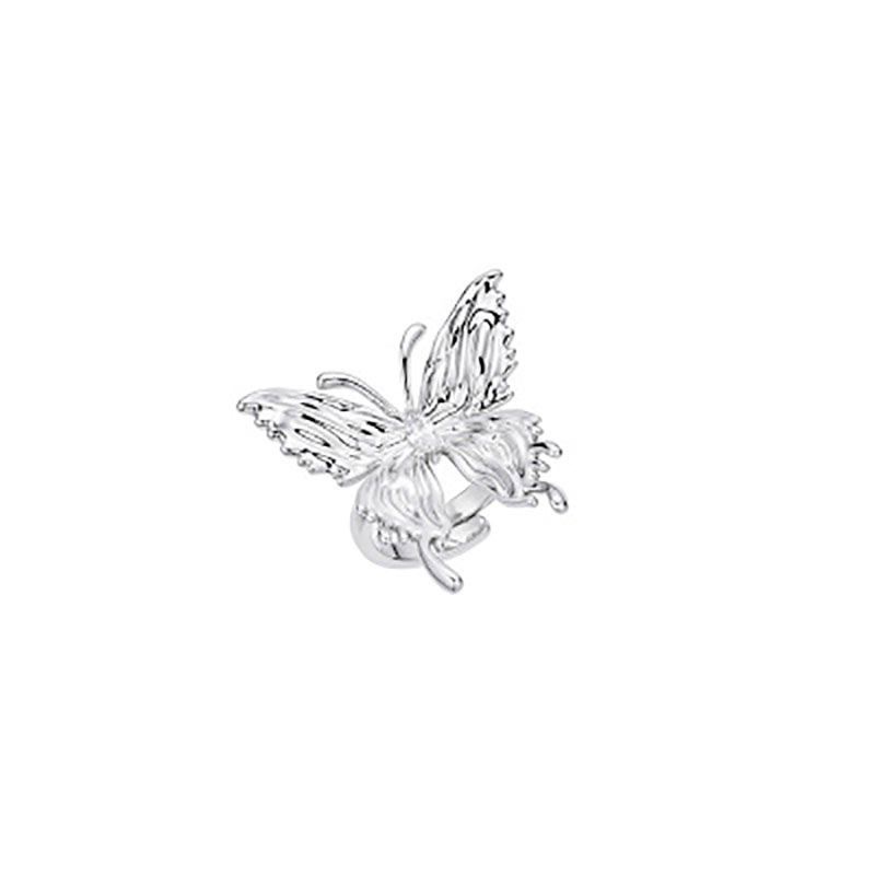 合金液化蝴蝶开口戒指女ins小众设计感褶皱冷淡风暗黑系轻奢指环详情13