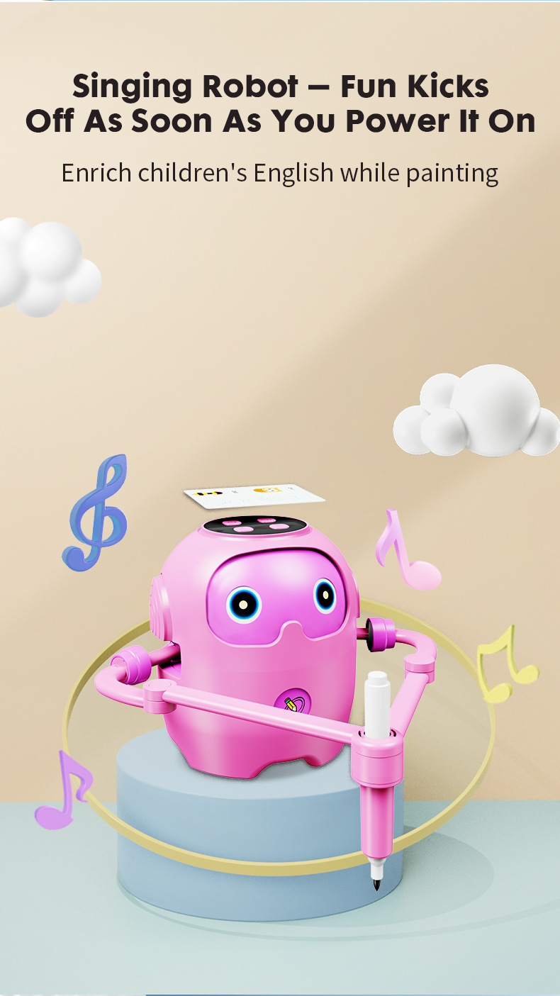 亚马逊爆款益智儿童绘画机器人 儿童玩具3-6岁环保材质智能早教机详情6