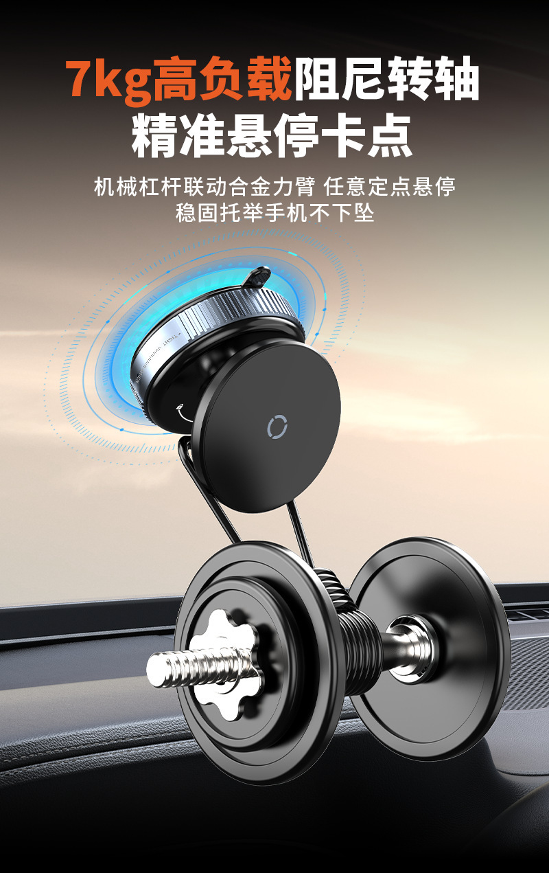 Cross-border multi-functional vacuum magnetic mobile phone stand, suction cup, dashboard stand, lazy desktop rotating stand for vehicles pic 6