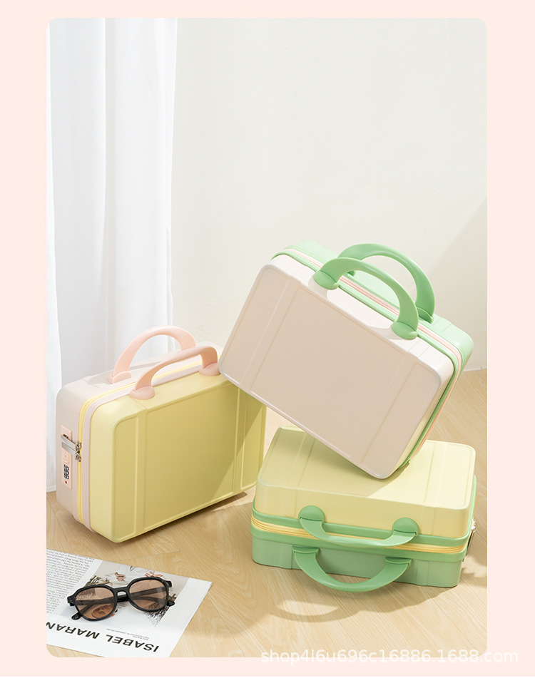 现货迷你旅行箱14寸小型行李箱女士化妆箱手提箱轻便短途密码箱包详情11