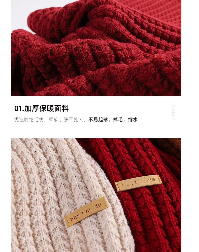 One-piece delivery for autumn and winter: Korean-style solid-color woolen scarves for women, warm, cute for students, couples, and versatile knitted scarves for Internet celebrities and men. Wholesale at street stalls pic 4