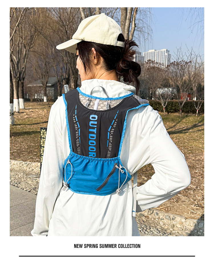 新款多功能尼龙跑步背包 安全反光运动背包水袋背包 骑行包详情18