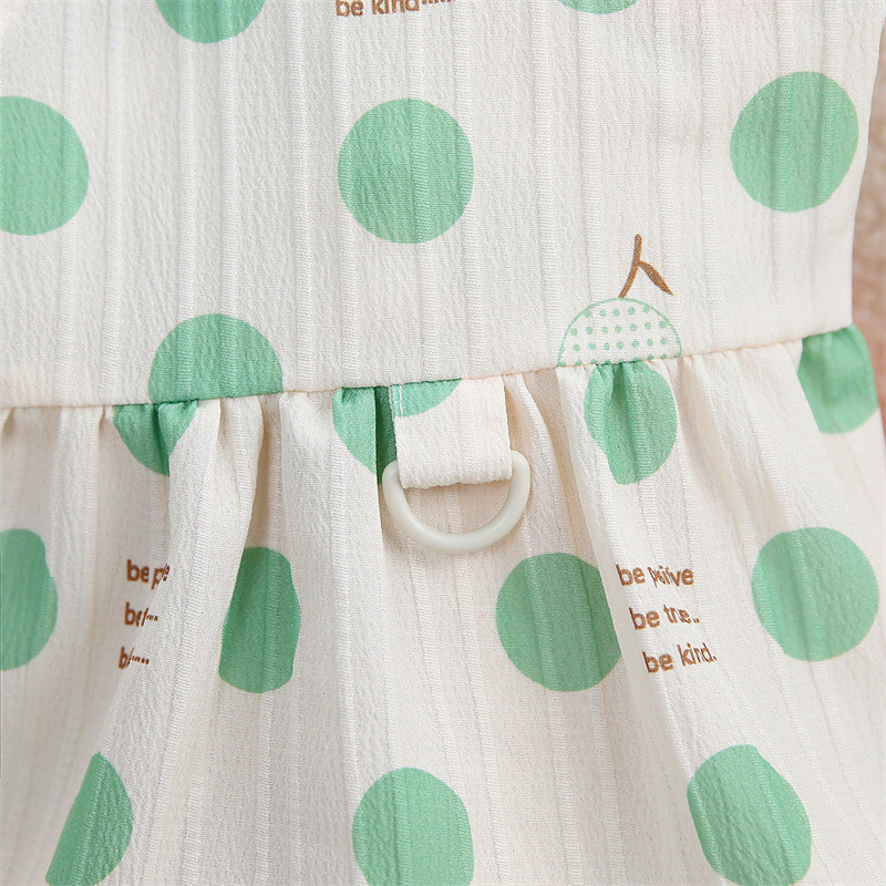 狗衣服春夏新款泰迪比熊贵宾裙轻薄可牵引大圆点裙子宠物衣服批发详情11