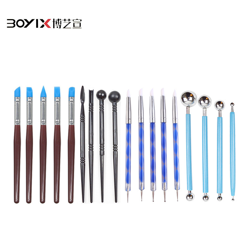 18 pieces of Cross-border oil clay pottery sculpture knives, diy multi-functional material wrapped pottery clay tool set pic 1