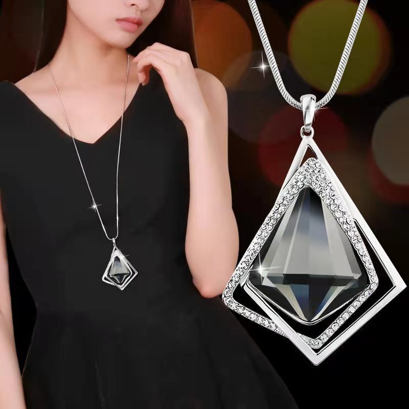 跨境欧美风链条毛衣链高级轻奢项链简约个性百搭秋冬流苏装饰品详情12