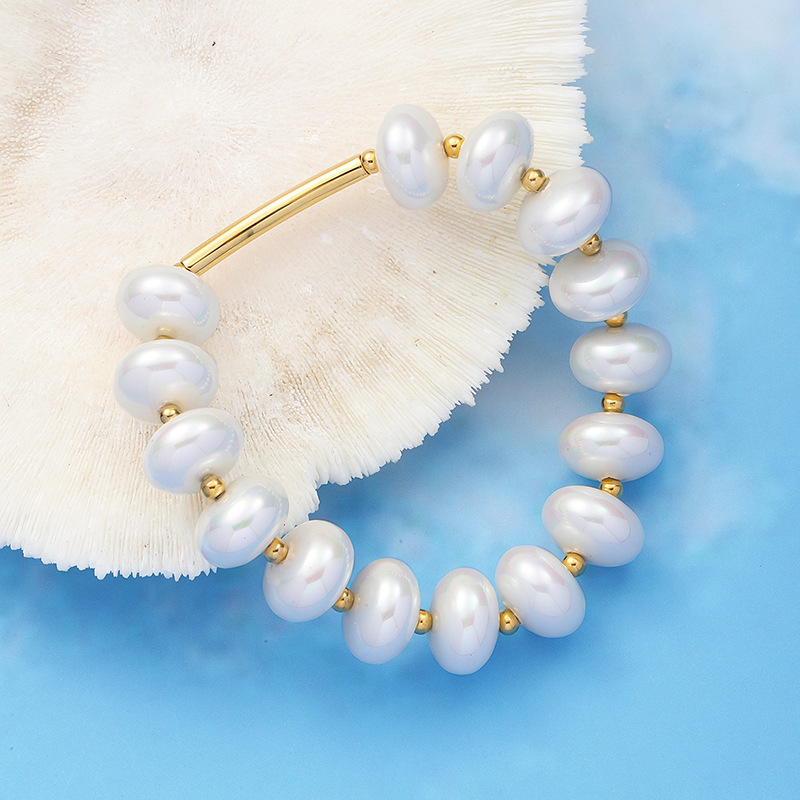 Natural freshwater precious handcrafted bracelets, Baroque pearls, irregular-shaped pearls, versatile light luxury bracelets, pearl wholesale pic 2